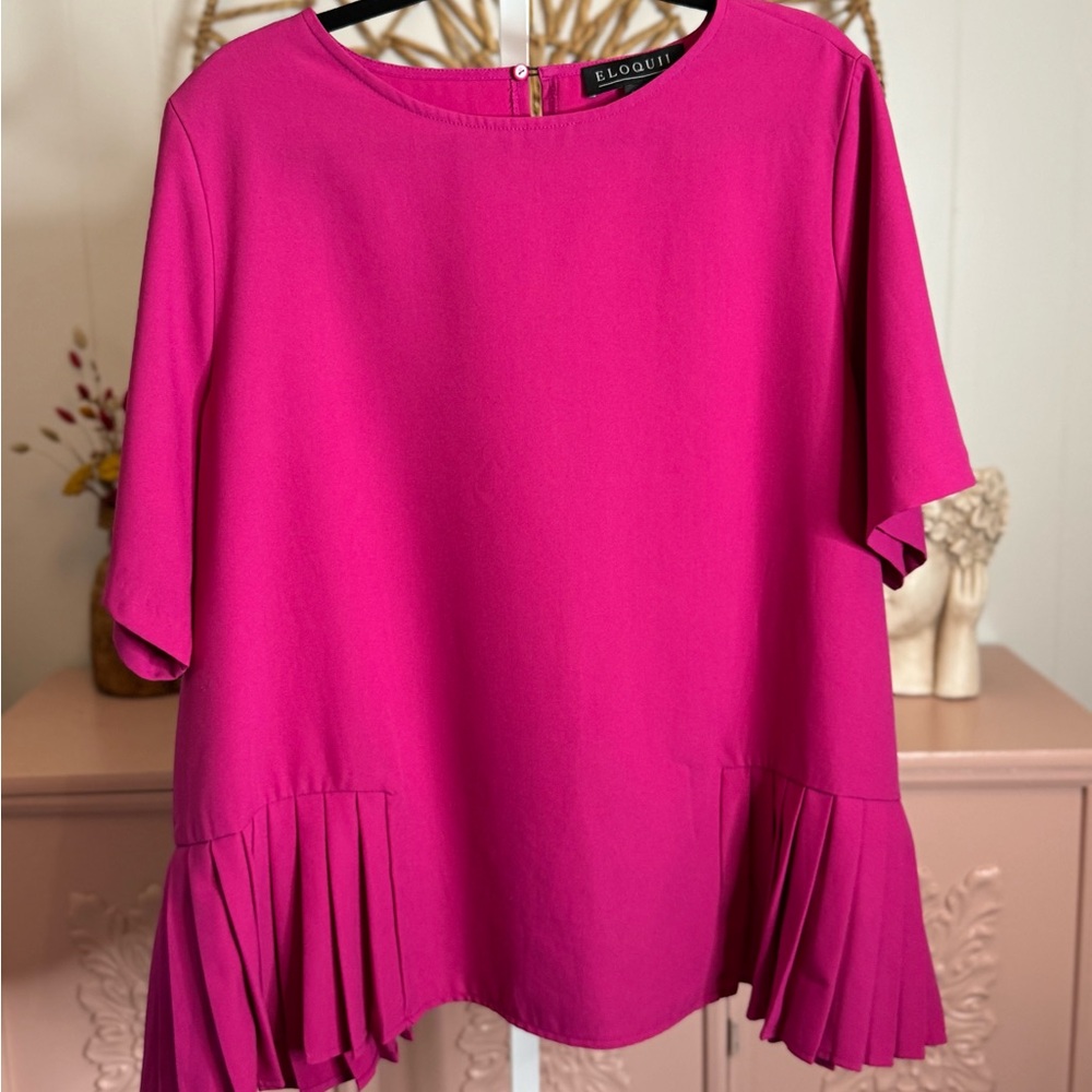Eloquii Women's Pink Pleated size 20 top‎